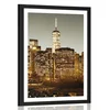 Plakat s paspartujem center New Yorka - 30x45 silver