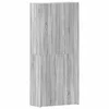 Vidaxl omara za čevlje z vrati Siva 80 x 35.5 x 180 cm Konstruiran les