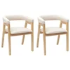 Vidaxl Jedilni stoli 2 szt. Naravna 54 x 57 x 73 cm Masivno gumovo les