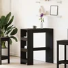Barski stol s policama Crni hrast 90x40x103,5 cm Konstruirano drvo