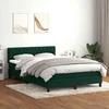 Box Spring krevet s madracem i LED tamno zeleni 160x220 cm baršun