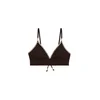 WE Fashion Bikini zgornji del temno rjava/bela