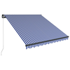 vidaXL Ročno zložljiva tenda z LED lučmi 350x250 cm modra in bela