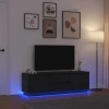 TV ormarić s LED svjetlima crni 160,5x41x50 cm