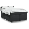 vidaXL Box spring postelja z vzmetnico črn 140x190 cm umetno usnje