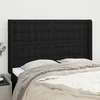 shumee vidaXL Vzglavje z ušesi črno 147x16x118/128 cm blago