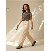 Sinsay - Elegantne wide leg pantalone sa kaišem - nude