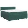Vidaxl Box spring postelja z vzmetnico temno zelena 200x200 cm žamet