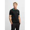 BOSS za moške. 50538101 Polo majica Paddy active s kontrastnimi črnimi črtami (M), Črna, Priložnostno, Bombaž, Krat