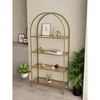 Hanah Home Linda polica za knjige 80 × 172 × 30 cm, zlatna / bronzano staklo
