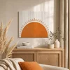WallXpert slika na platnu Huhu3207, narandžasto sunce na belim prugama, 70 x 45 cm