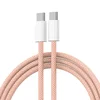 Kabl Braided iPhone PD Type-C na Type-C 20W, Roze 1m