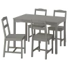 HAUGA / HAUGA Sto i 4 stolice, siva/siva, 118x74 cm