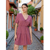 Sinsay - Babydoll mini haljina - prljavo roze