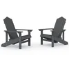 Vidaxl Vrtni stoli Adirondack 2 kosa HDPE antracitni