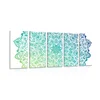 5-delna slika modrozelena Mandala - 150x75