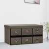 vidaXL Zložljiva klop s prostorom za shranjevanje rjava 76x38x38 cm