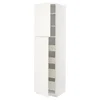 METOD / MAXIMERA Vis.el. s 2 vrata/4 fioke, bela/Havstorp bež, 60x60x220 cm