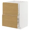 METOD / MAXIMERA Pod.element sudop. i 2front/2fioke, bela/Voxtorp im. hrastovine, 60x60 cm