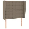 Vidaxl Vzglavje z ušesi taupe 103x23x118/128 cm blago