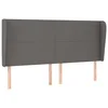 Vidaxl Vzglavje z ušesi sivo 203x23x118/128 cm umetno usnje