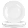 shumee Plitki stekleni krožniki za večerjo, beli, 25,5 cm, 6 kosov.