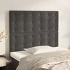 Vzglavje postelje temno sivo 100x5x118/128 cm žametno