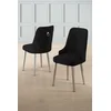 Hanah Home Set stolica Newa, 46x94x46 cm, 2 komada, Crno-srebrne boje