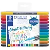 FLOMASTER BRUSHPEN 12BOJA OBOSTRANI S 2 VRHA DESIGN JOURNEY STAEDTLER 3004 TB12 BLISTER