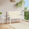 Jastuk za vrtnu klupu krem bijeli 120x(50+50)x7 cm od tkanine