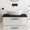 Kupaonska radna ploča tamnosmeđa 80x60x(2-4) cm tretirano drvo