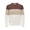 Only & Sons Pulover ONSREX temno rjava/volneno bela/naravno bela