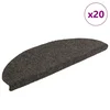 Prostirke za stepenice, samoljepljive, 20 kom. 65x21x4 cm, antracit, poluokrugle, velike