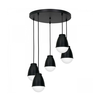 Luster na sajli CARYON 5xE14/60W/230V crne boje, okruglog oblika