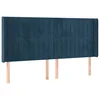 Vidaxl Vzglavje z ušesi temno modro 203x16x118/128 cm žamet