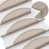 Prostirke za stepenice 10 kom 56x17x3 cm svijetlosmeđe poluokrugle