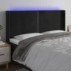 Vidaxl LED posteljno vzglavje črno 183x16x118/128 cm žamet