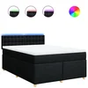 Vidaxl Box spring postelja z vzmetnico črna 140x200 cm blago