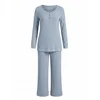 Cupshe Pižama Long Sleeve modra