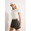 Trendyol Milla ženska majica Thmss26Ts00003, Ecru-Ecru