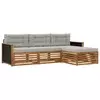 Set vanjskih sofa 4 pcs Prirodna i svjetlosiva Poliester
