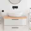 Kupaonska radna ploča svjetlosmeđa 80x40x(2-6) cm masivno drvo