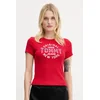 Kratka majica Tommy Jeans ženska, rdeča barva, DW0DW21421