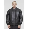 Mens synthetic leather jacket black