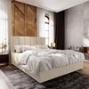 Oblazinjena postelja boxspring MERALIS 160x200 cm bež Vzmetnica: Vzmetnica Bonell