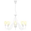 Vidaxl Nastavljiv lestenec E14 Kovina Bela O 78 x 101 cm