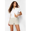 Trendyol Beige Rib Detail Woven Shorts
