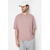 Trendyol Pale Pink Oversize/Wide-Fit Basic 100% Cotton T-Shirt
