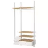 ELVARLI Kombinacija garderobera, bela/bambus, 135x51x222-350 cm