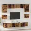 Set TV komoda Zidne 8 pcs Staro drvo Konstruirano drvo
